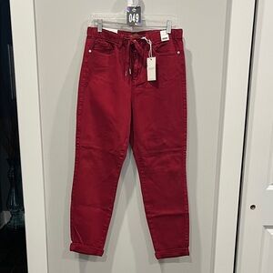Judy Blue Women's Red Straight Leg Jeans
